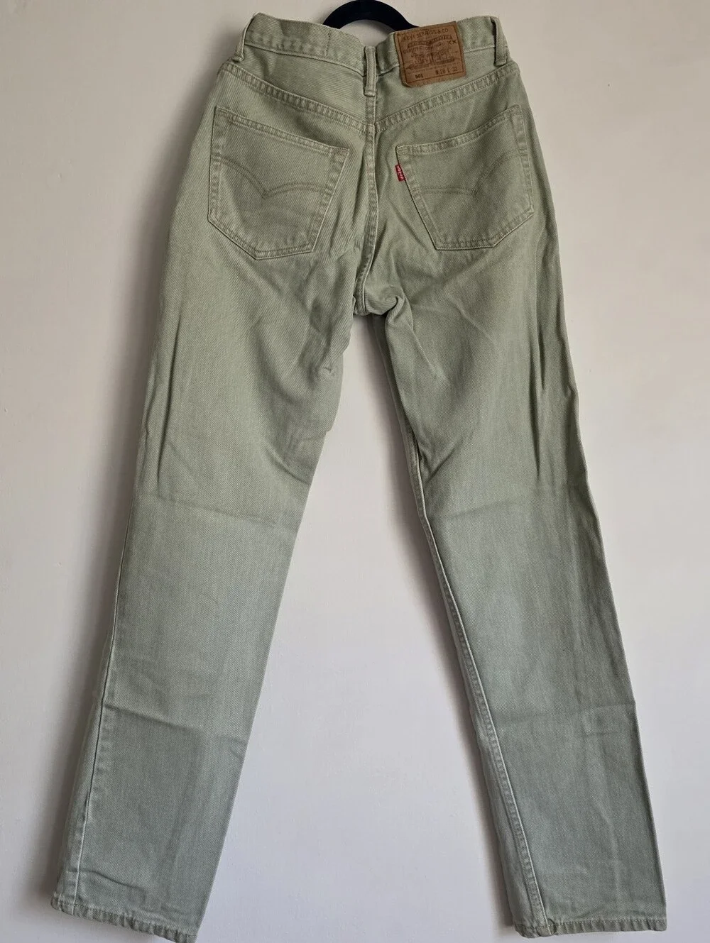 Vintage Style Levi's Sage-green Jeans Mens 28/32
